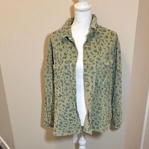 Billabong Olive Green Printed Button-Down Shirt Jacket